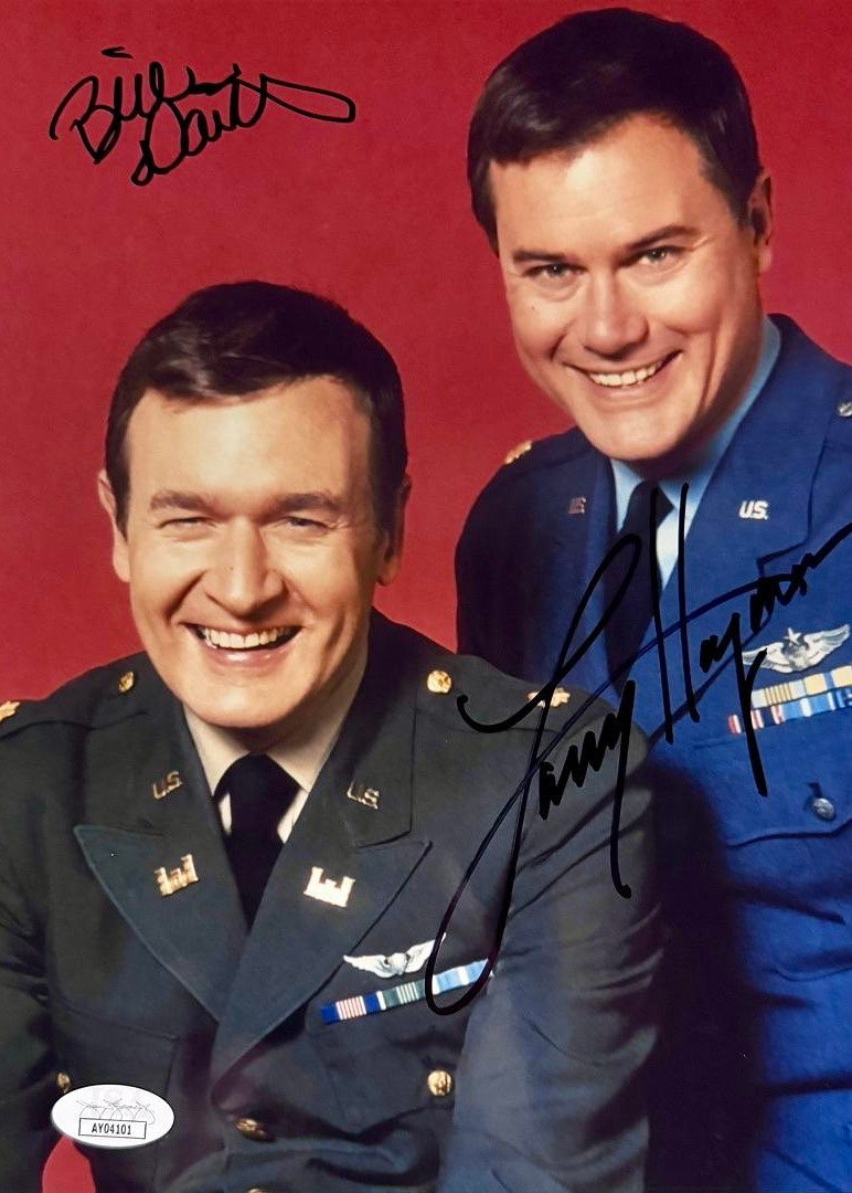 Larry Hagman & Bill Daley Signed 8x10 Photo (I Dream Of Jeannie) - JSA COA